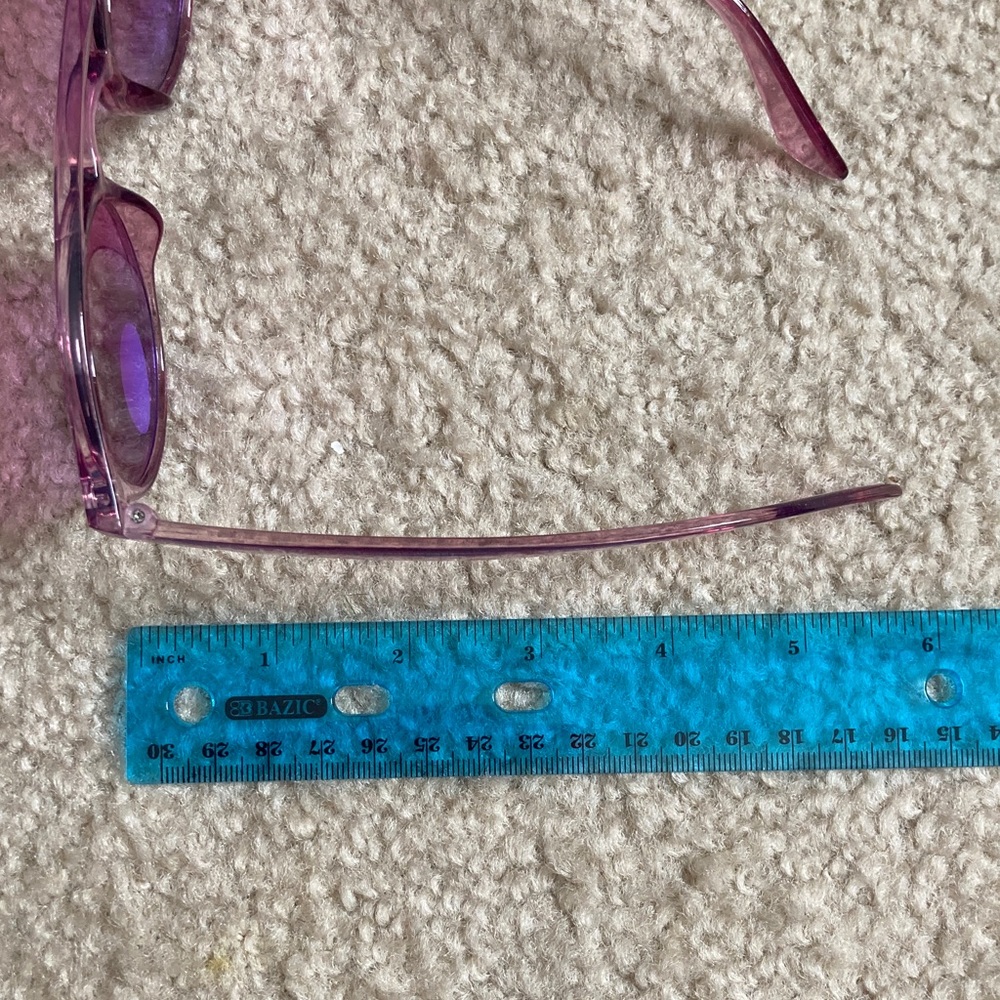 💝Valentine's Day Purple Pink Ombre Sunglasses Translucent Plastic - Picture 7 of 7